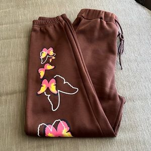 Shein Womens Letter Graphic Drawstring Sweatpants